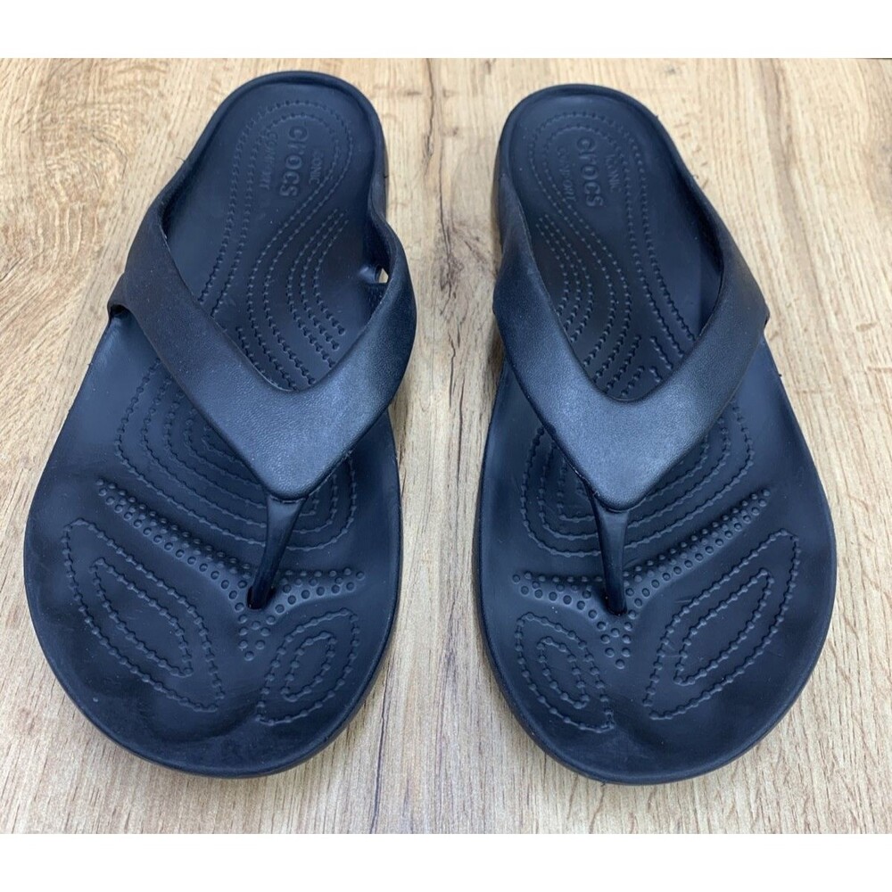 Crocs Women's Kadee II Flip Flop Sandal Thong Toe Black Size 10 - Picture 4 of 13